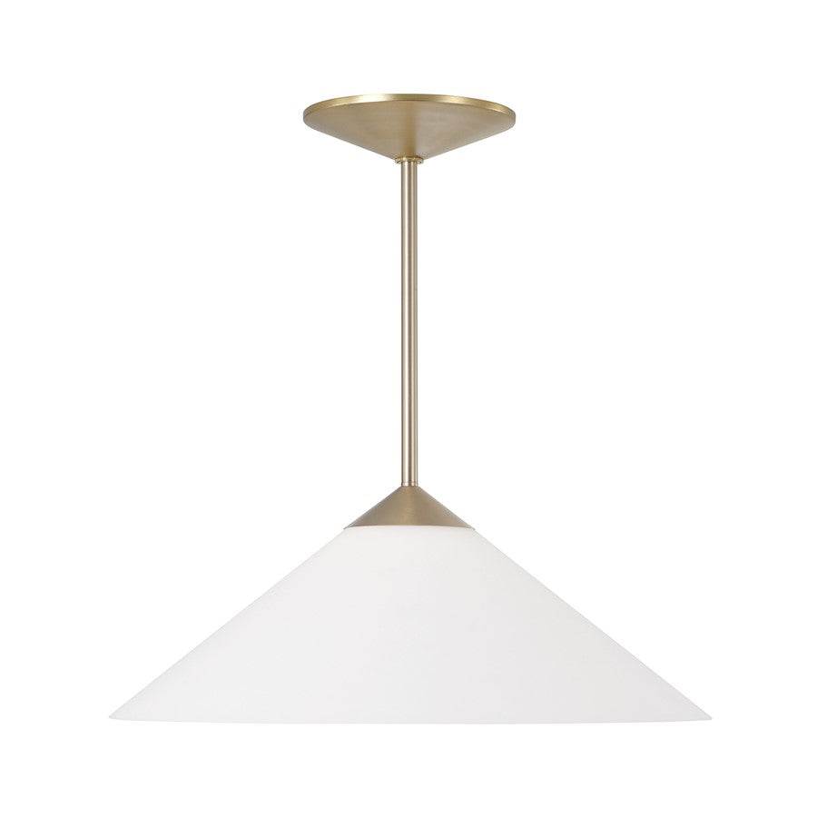 Capital Lighting Gatsby 1 Light Pendant, Matte Brass/Soft White Glass