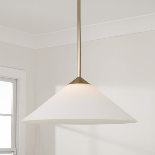 Capital Lighting Gatsby 1 Light Pendant, Matte Brass/Soft White Glass