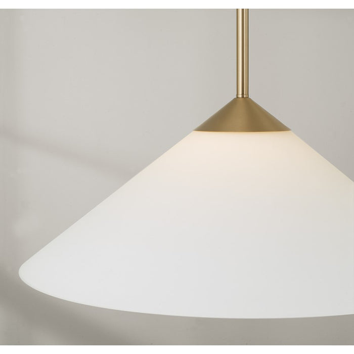 Capital Lighting Gatsby 1 Light Pendant, Matte Brass/Soft White Glass