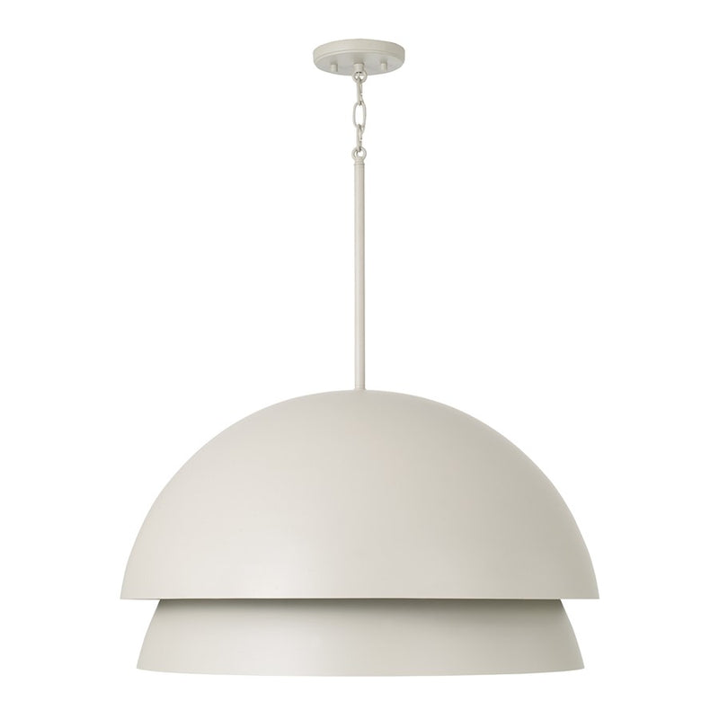 Capital Lighting Jensen 1Lt Pendant, Taupe/White Glass/Taupe Metal