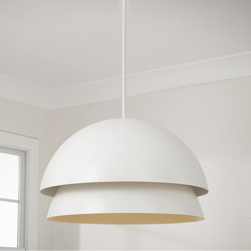 Capital Lighting Jensen 1Lt Pendant, White/Soft White Glass/White