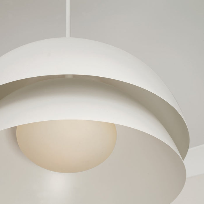 Capital Lighting Jensen 1Lt Pendant, White/Soft White Glass/White