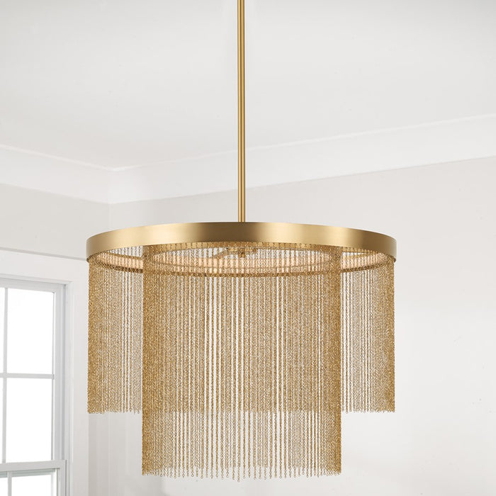 Capital Lighting Rae 2 Light Pendant, Aged Brass