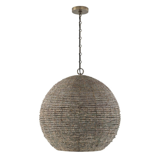 Capital Lighting Morada 1Lt 24" Pendant, Aegean Grey/Brass/White - 359711AGD