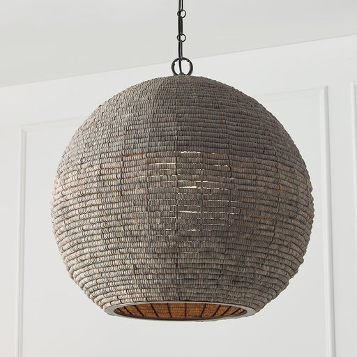 Capital Lighting Morada 1Lt 24" Pendant, Aegean Grey/Brass/White