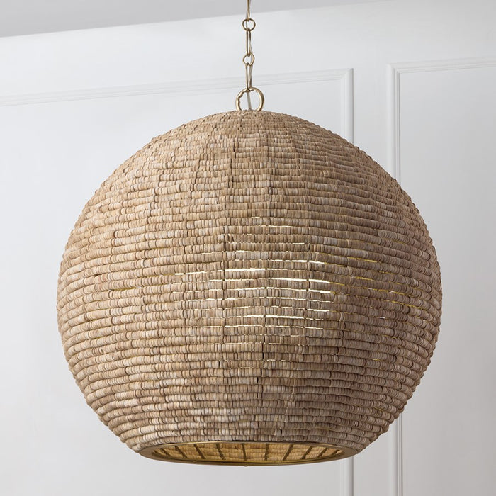 Capital Lighting Morada 1Lt 24" Pendant, Fawn/Brass/White Globe