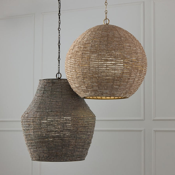 Capital Lighting Morada 1Lt 24" Pendant, Fawn/Brass/White Globe