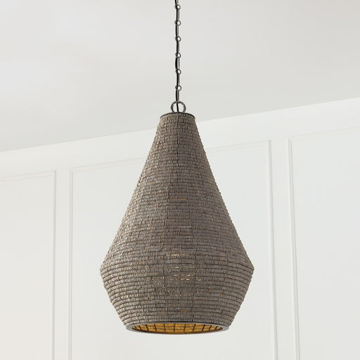 Capital Lighting Morada 1Lt 20" Pendant, Aegean Grey/Brass/White