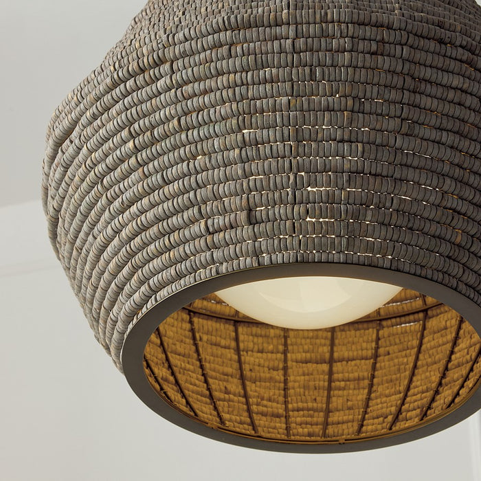 Capital Lighting Morada 1Lt 20" Pendant, Aegean Grey/Brass/White