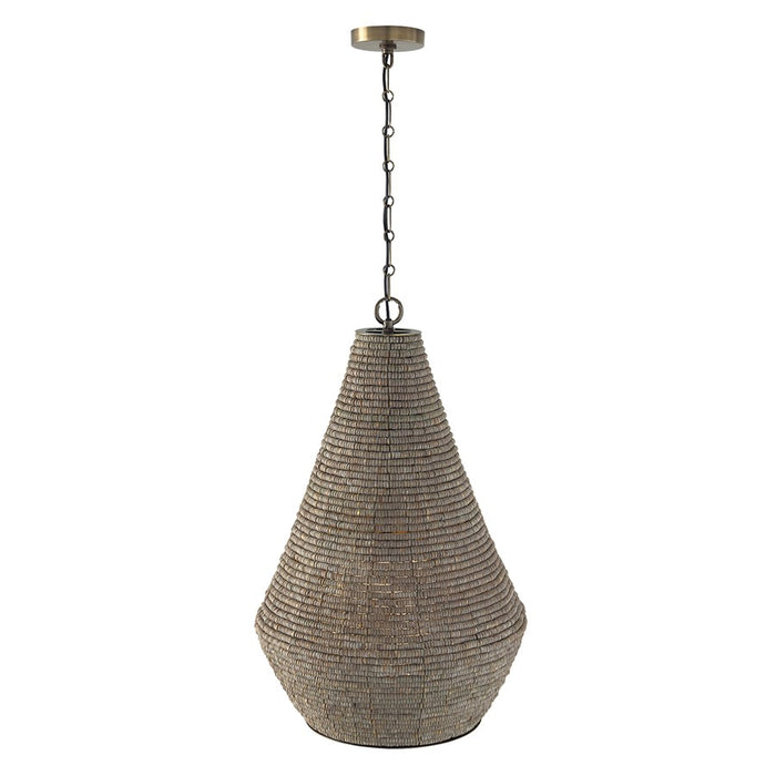 Capital Lighting Morada 1Lt 20" Pendant, Aegean Grey/Brass/White