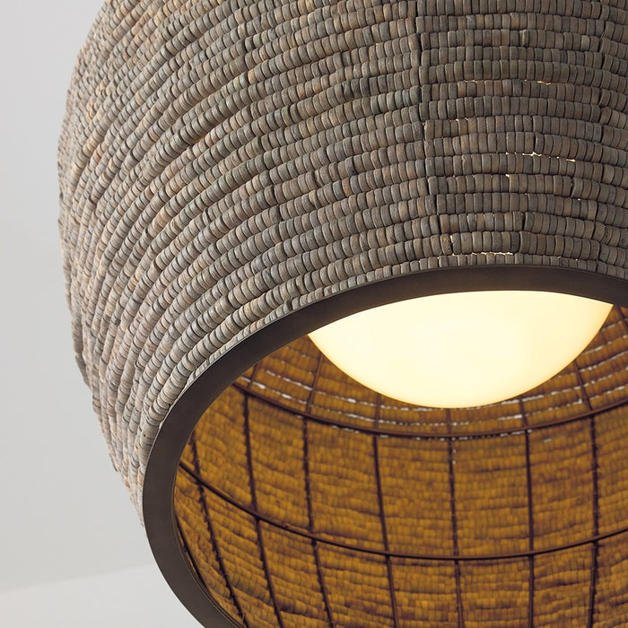 Capital Lighting Morada 1Lt 27" Pendant, Aegean Grey/Brass/White