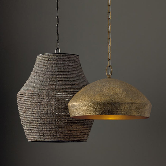 Capital Lighting Morada 1Lt 27" Pendant, Aegean Grey/Brass/White