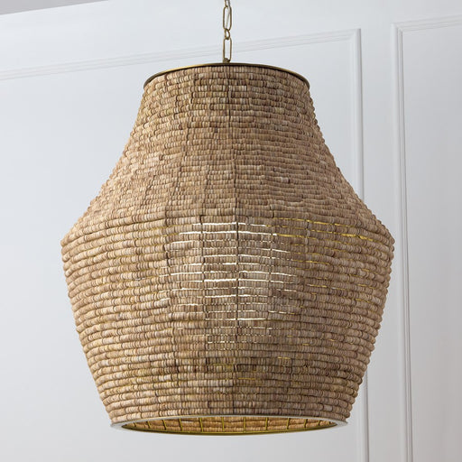 Capital Lighting Morada 1Lt 27" Pendant, Fawn/Brass/White Globe