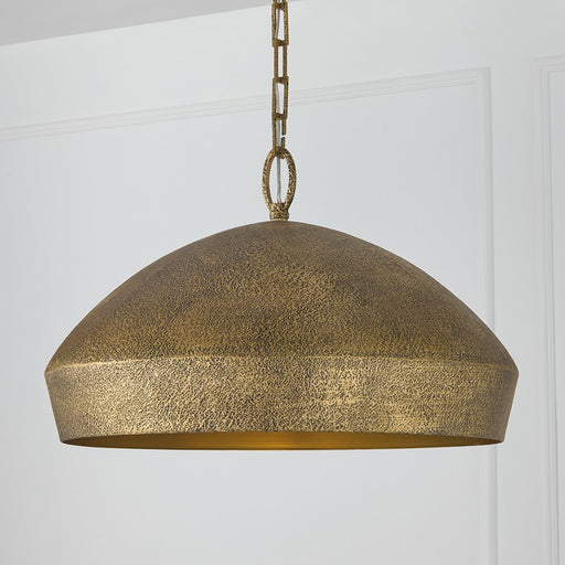 Capital Lighting Savari 1 Light 14" Pendant, Artisan Gold