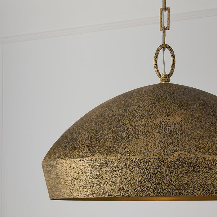 Capital Lighting Savari 1 Light 14" Pendant, Artisan Gold