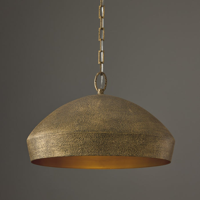 Capital Lighting Savari 1 Light 14" Pendant, Artisan Gold