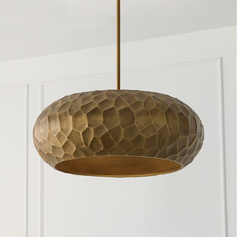 Capital Lighting Dorian 4 Light Pendant, Burnished Patinaed Brass
