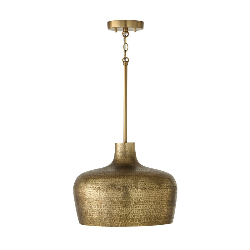 Capital Lighting Myriah 1 Light 12" Pendant, Tibetan Hammered Brass