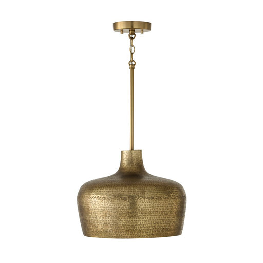 Capital Lighting Myriah 1 Light 12" Pendant, Tibetan Hammered Brass - 360311THB