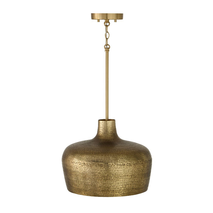 Capital Lighting Myriah 1 Light 12" Pendant, Tibetan Hammered Brass