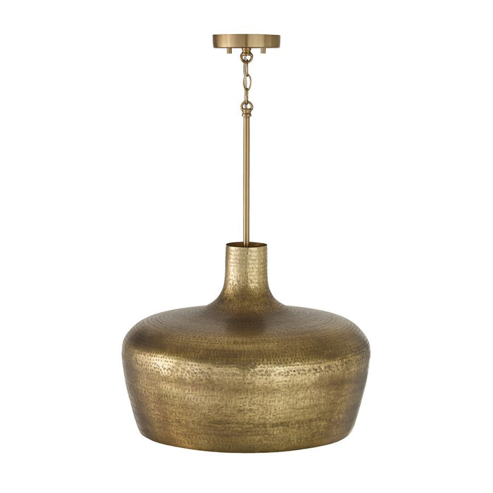 Capital Lighting Myriah 1 Light 15" Pendant, Tibetan Hammered Brass