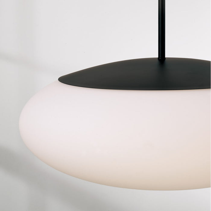 Capital Lighting Soren 1 Light Pendant, Matte Black/Soft White Glass