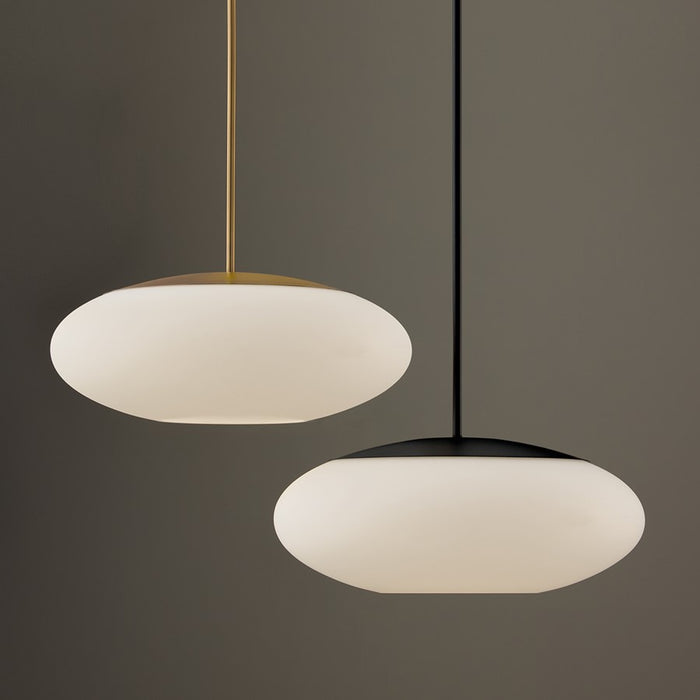 Capital Lighting Soren 1 Light Pendant, Matte Black/Soft White Glass