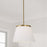 Homeplace Lighting Drake 1 Light Pendant, Aged Brass/Soft White Glass