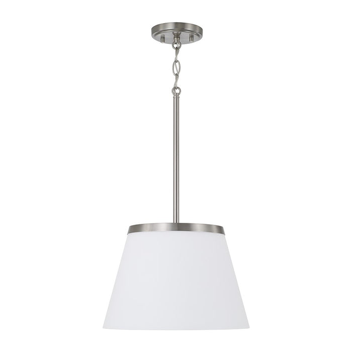 Homeplace Lighting Drake 1Lt Pendant, Brushed Nickel/Soft White Glass - 361011BN