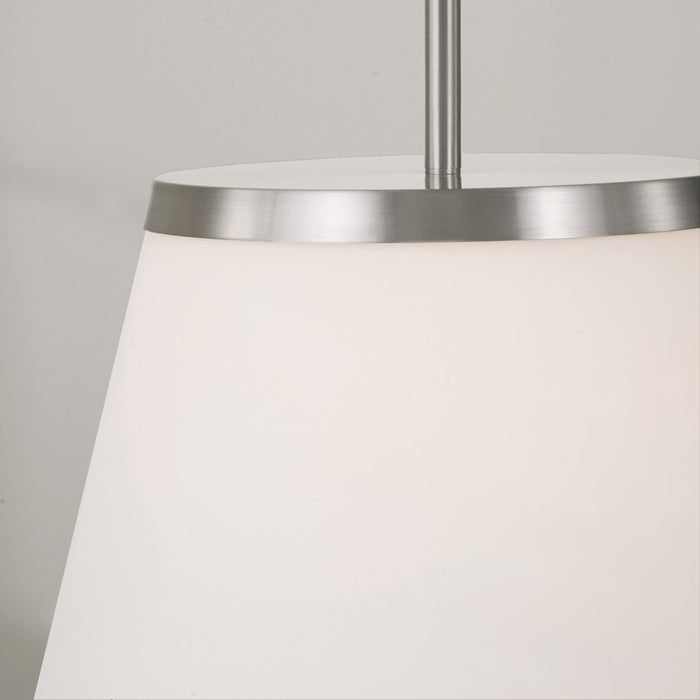 Homeplace Lighting Drake 1Lt Pendant, Brushed Nickel/Soft White Glass