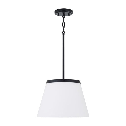 Homeplace Lighting Drake 1Lt Pendant, Matte Black/Soft White Glass - 361011MB
