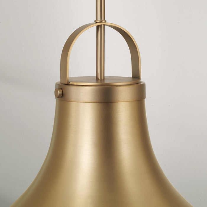 Capital Lighting Arlo 1 Light Pendant, Aged Brass/Soft White Glass