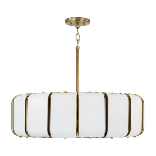 Capital Lighting Marcell 16Lt Pendant, Aged Brass/White Milk Glass - 361801AD