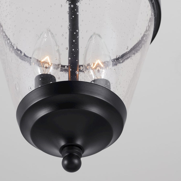 Capital Lighting Stanton 2-Light Foyer, Matte Black/Clear Seeded