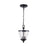 Capital Lighting Stanton 2-Light Foyer, Matte Black/Clear Seeded