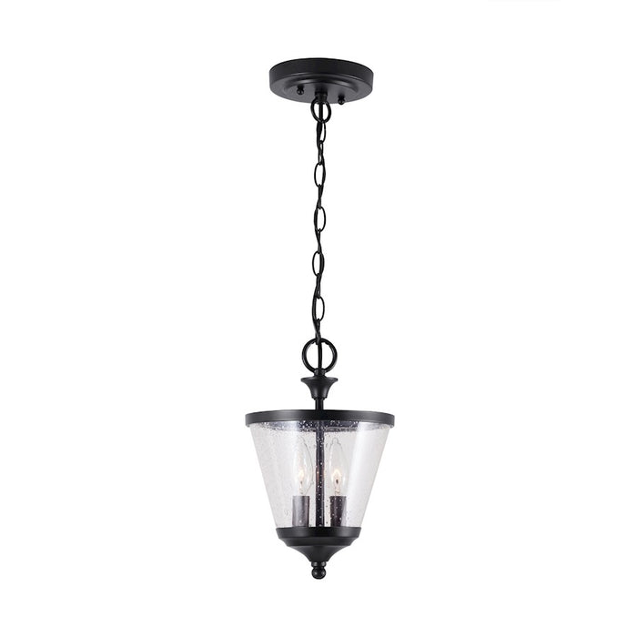 Capital Lighting Stanton 2-Light Foyer, Matte Black/Clear Seeded