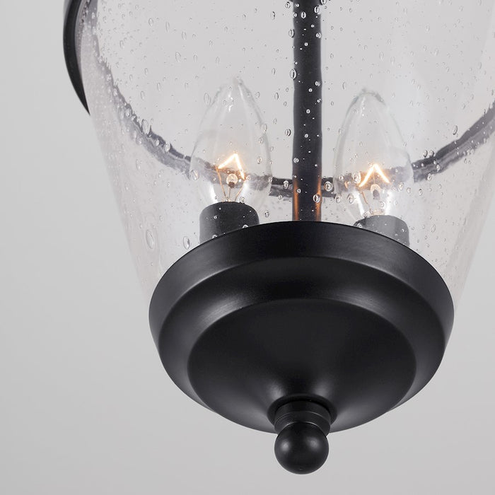 Capital Lighting Stanton 2-Light Foyer, Matte Black/Clear Seeded