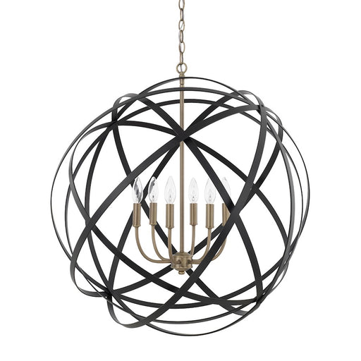 Capital Lighting Axis Pendant, Aged Brass and Black