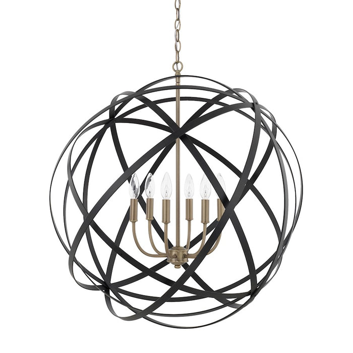 Capital Lighting Axis Pendant, Aged Brass and Black