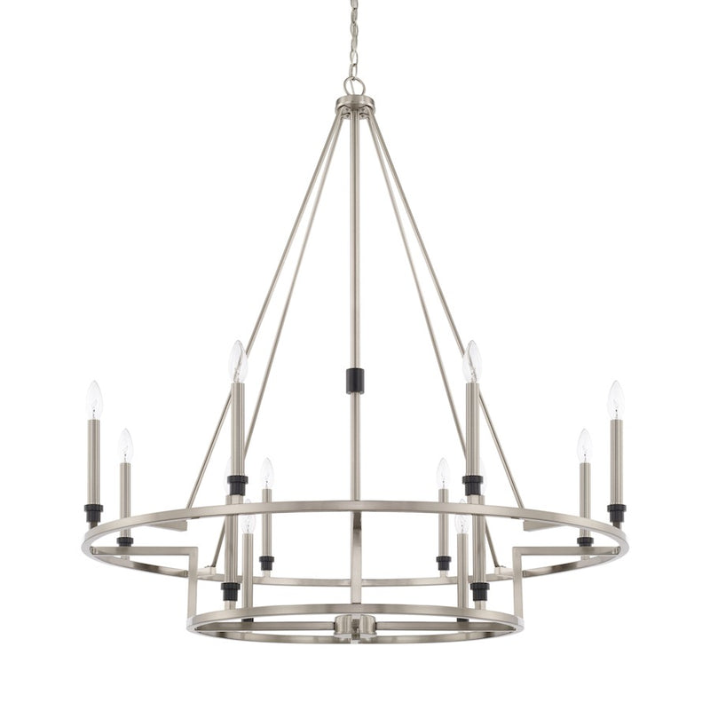 Capital Lighting Tux 12 Light Chandelier, Black Tie