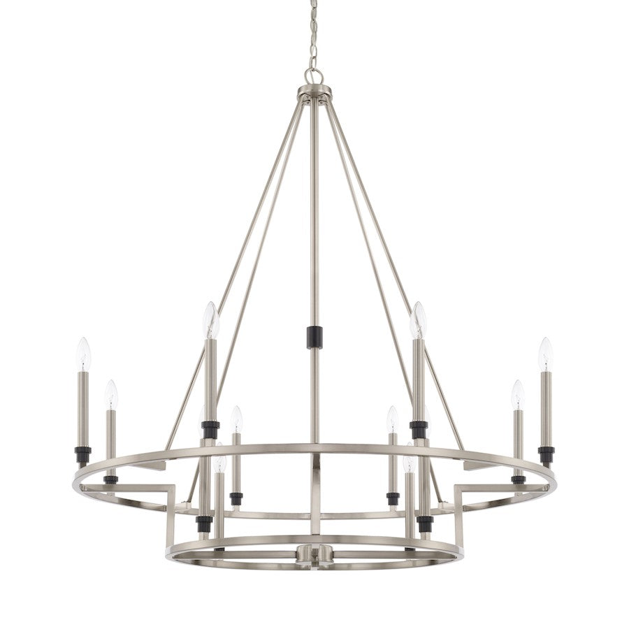Capital Lighting Tux 12 Light Chandelier, Black Tie
