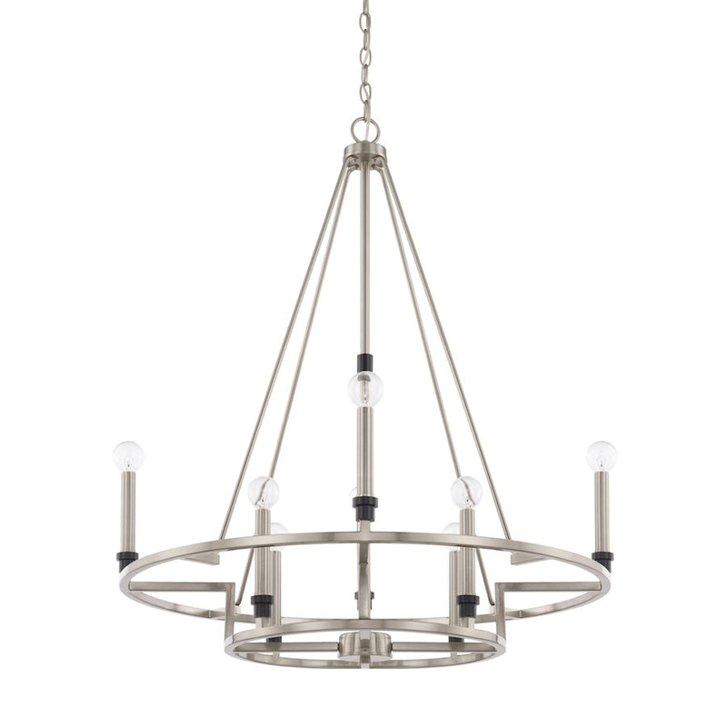 Capital Lighting Tux 8 Light Chandelier, Black Tie
