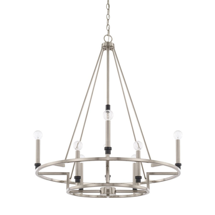 Capital Lighting Tux 8 Light Chandelier, Black Tie