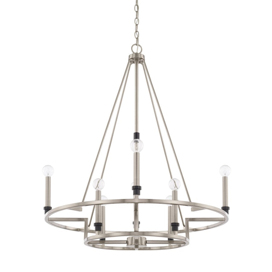 Capital Lighting Tux 8 Light Chandelier, Black Tie