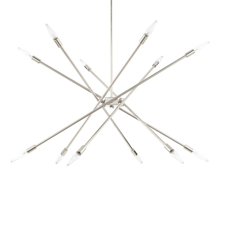 Capital Lighting 12 Light Chandelier, Polished Nickel