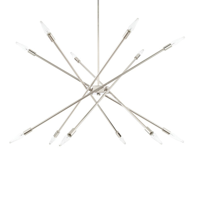 Capital Lighting 12 Light Chandelier, Polished Nickel
