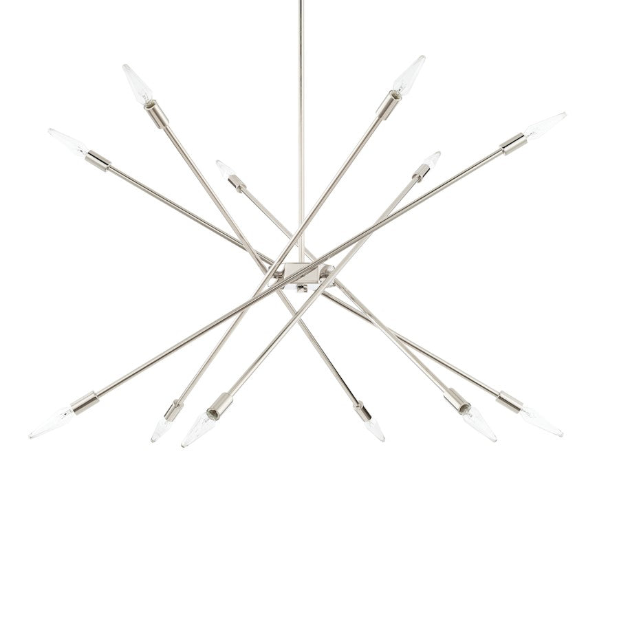 Capital Lighting 12 Light Chandelier, Polished Nickel