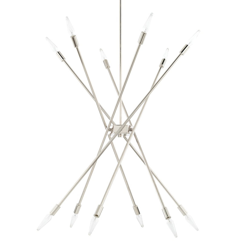 Capital Lighting 12 Light Chandelier, Polished Nickel