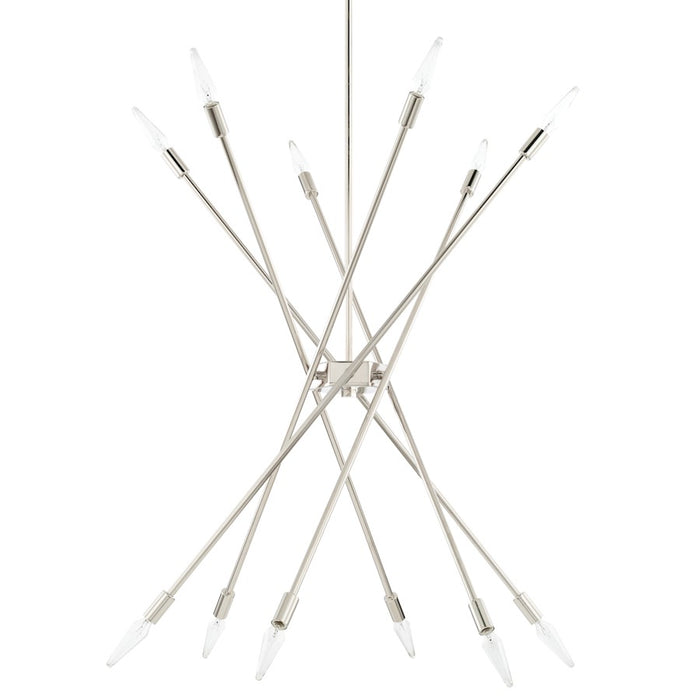 Capital Lighting 12 Light Chandelier, Polished Nickel