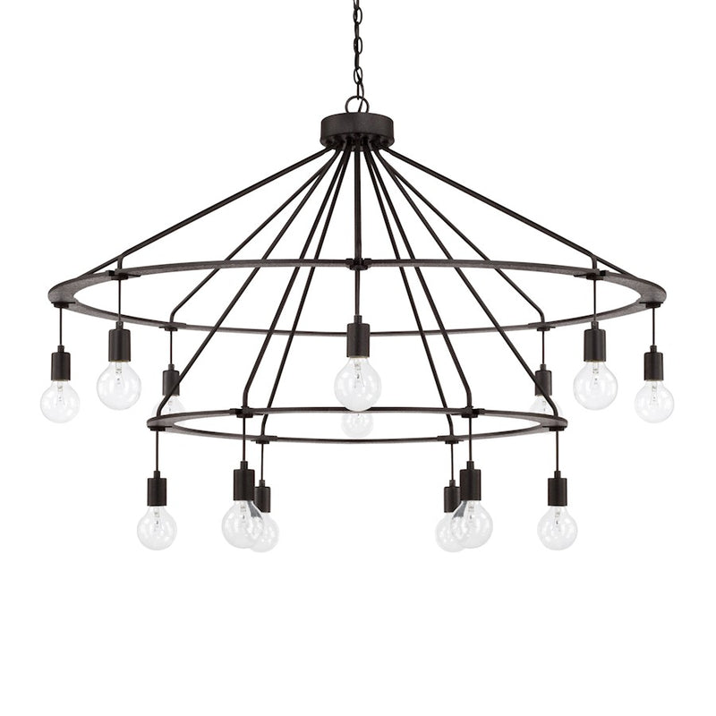 Capital Lighting 14 Light Chandelier, Black Iron